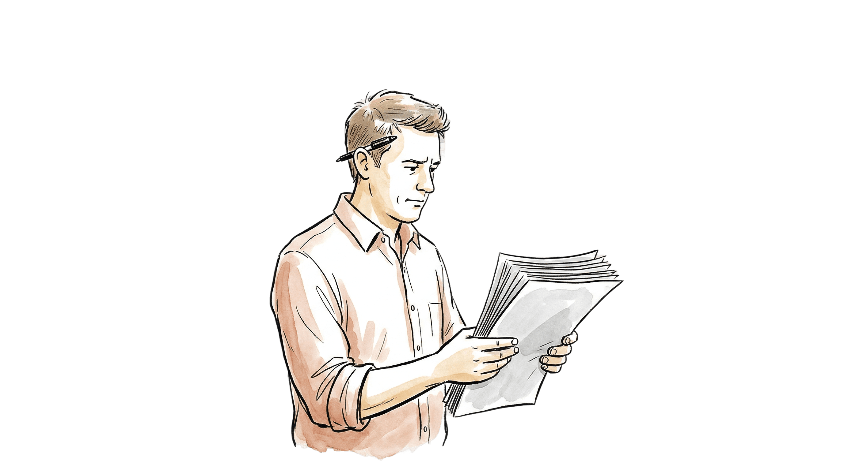 Illustration of a product manager holding a spec